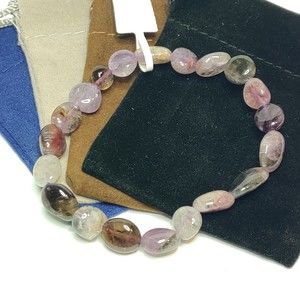 SUPER 7 STRETCHY NUGGET BRACELET NATURAL STONE w/ FREE FELT POUCH